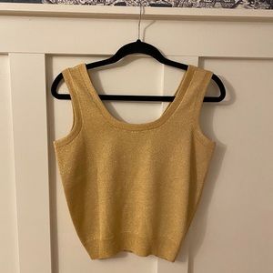 St.John Collection gold knit tank